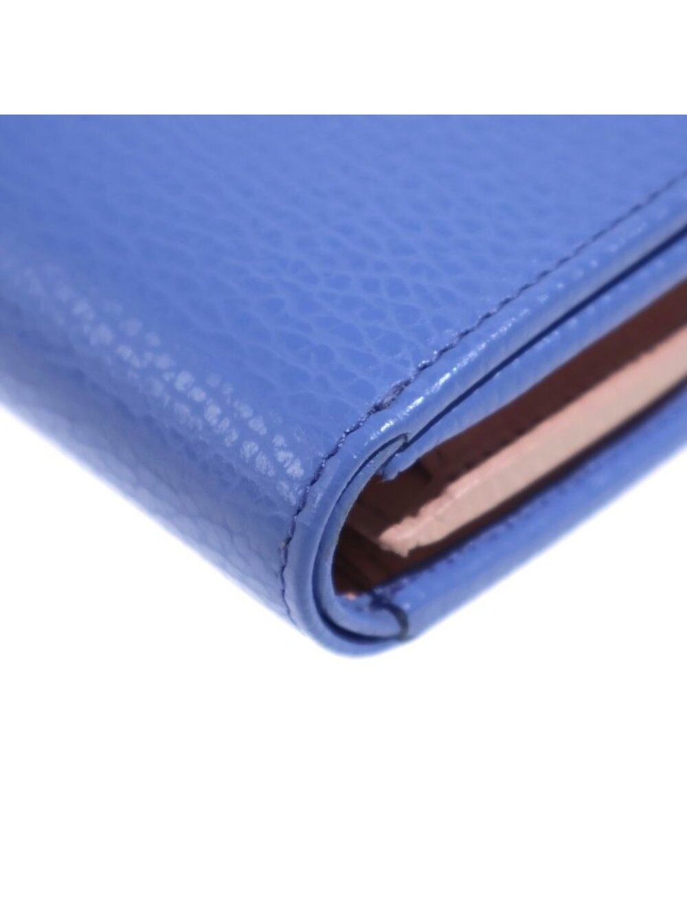 Gucci GG Marmont Bifold Wallet Trifold Coin Case Blue Purple Pink Leather Gold - Picture 5 of 6